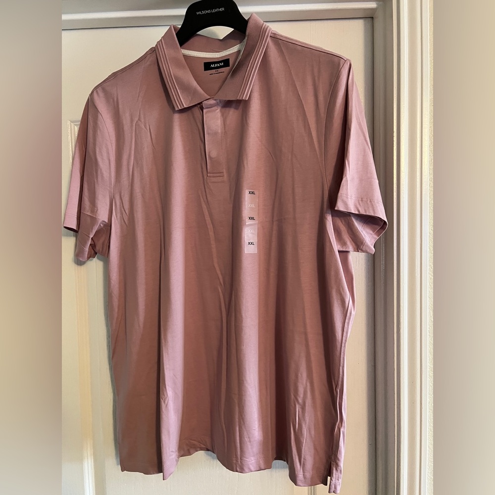Alfani MERCERIZED POLO Men's Pink Polo Shirt size XXL